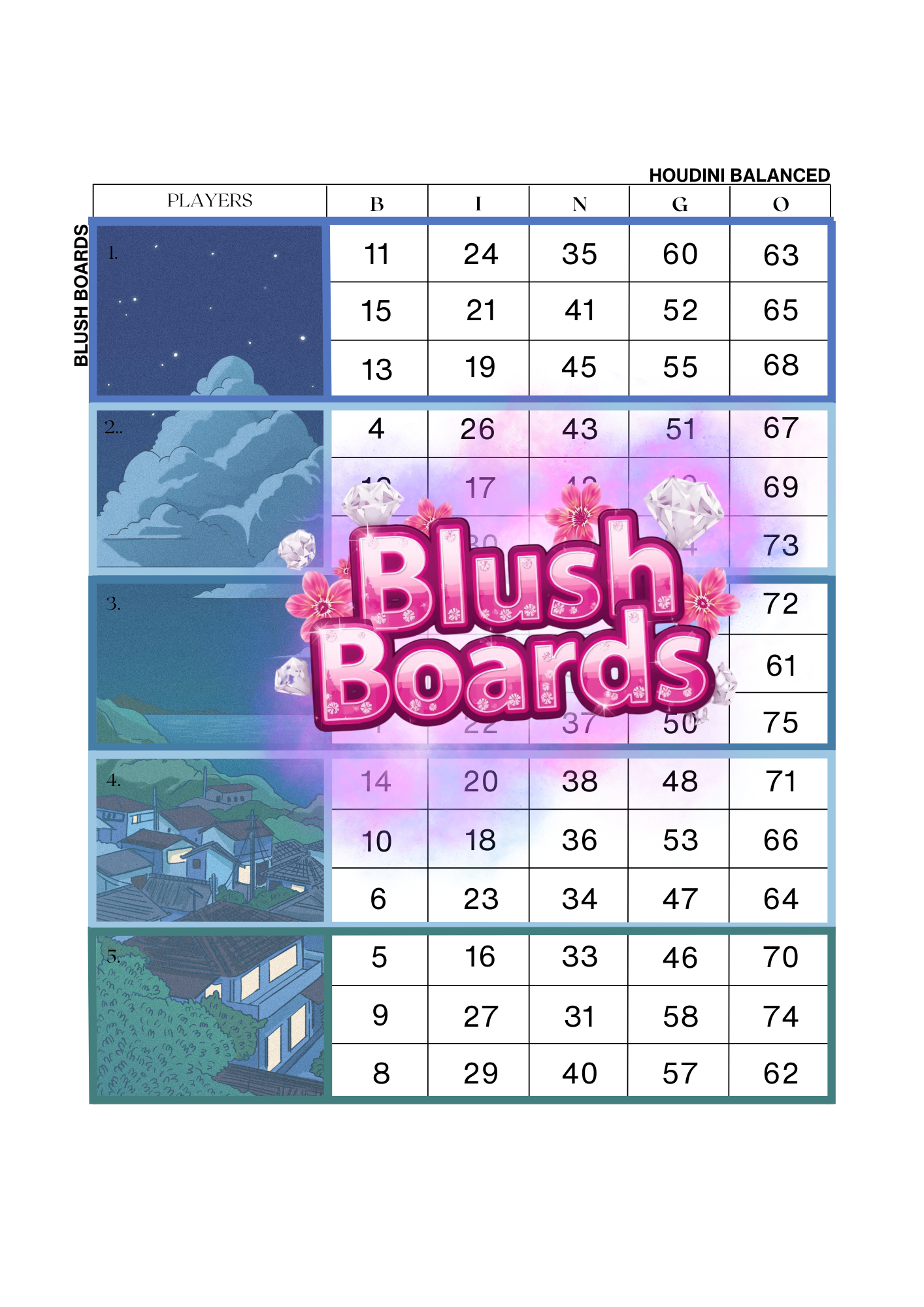 Anime Night Sky ♡ Blocks, Houdini, 75 Ball