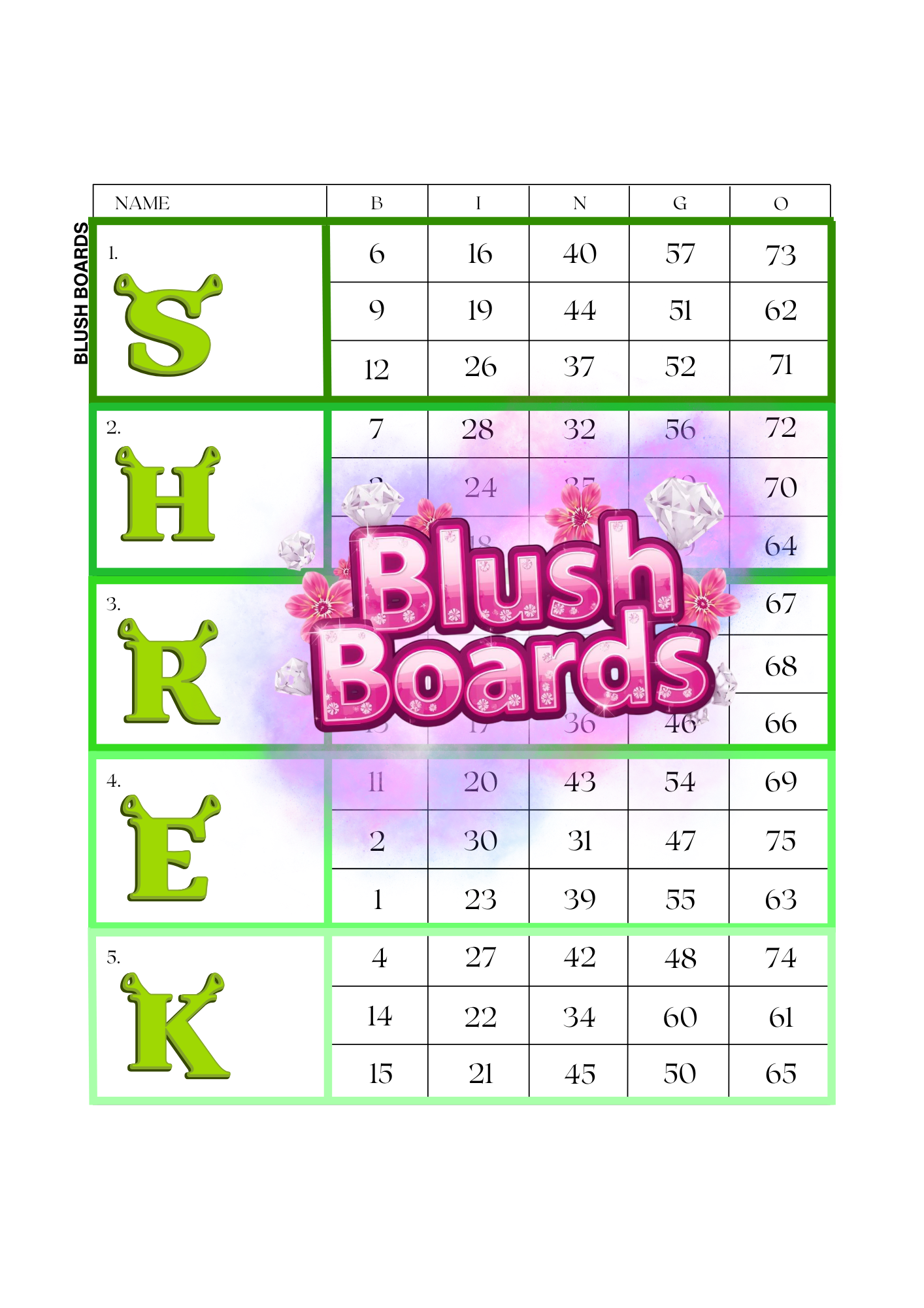 Shrek Letters ♡ Blocks, 75 Ball