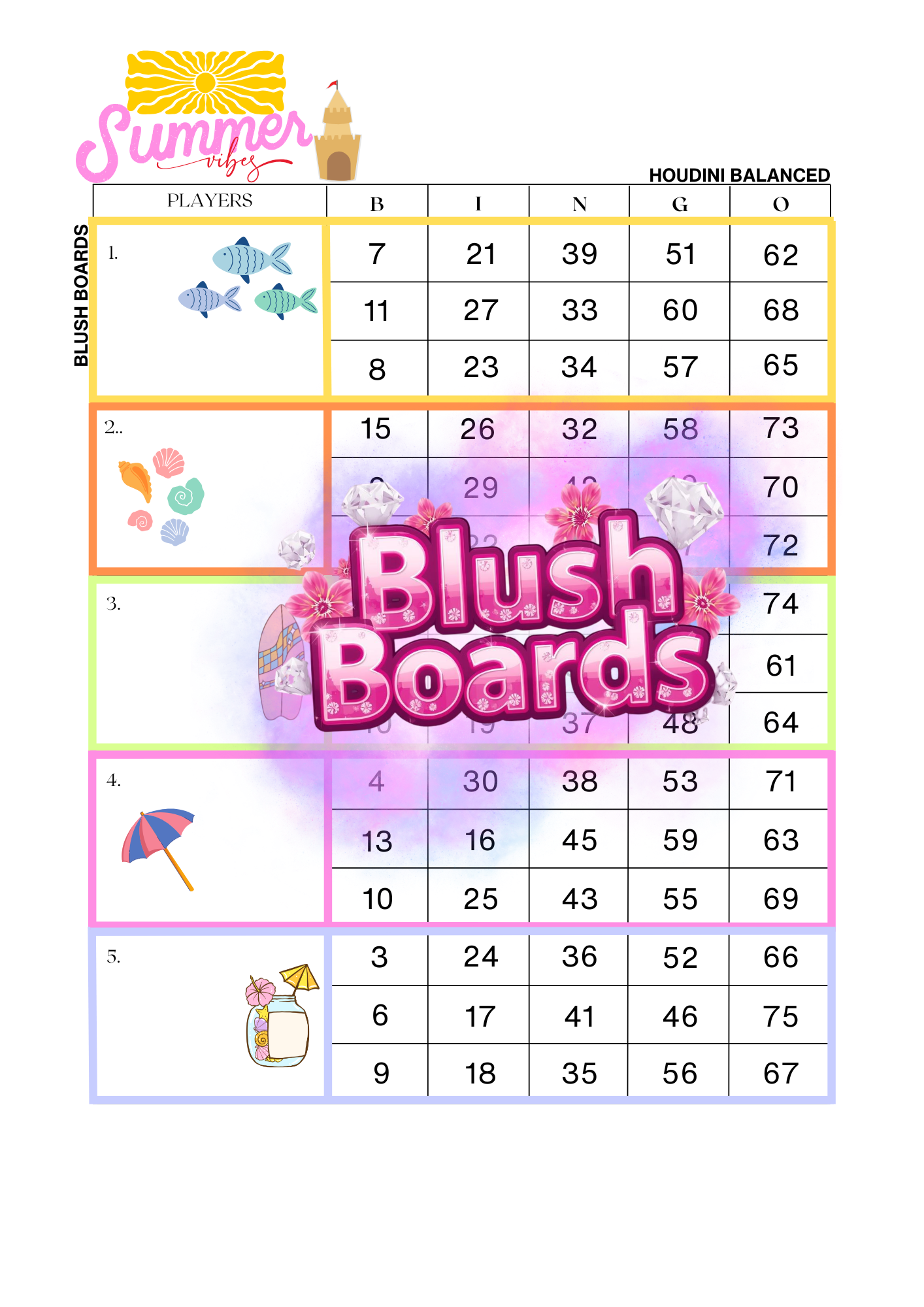 Summer Vibes ♡ Blocks, Houdini, 75 Ball