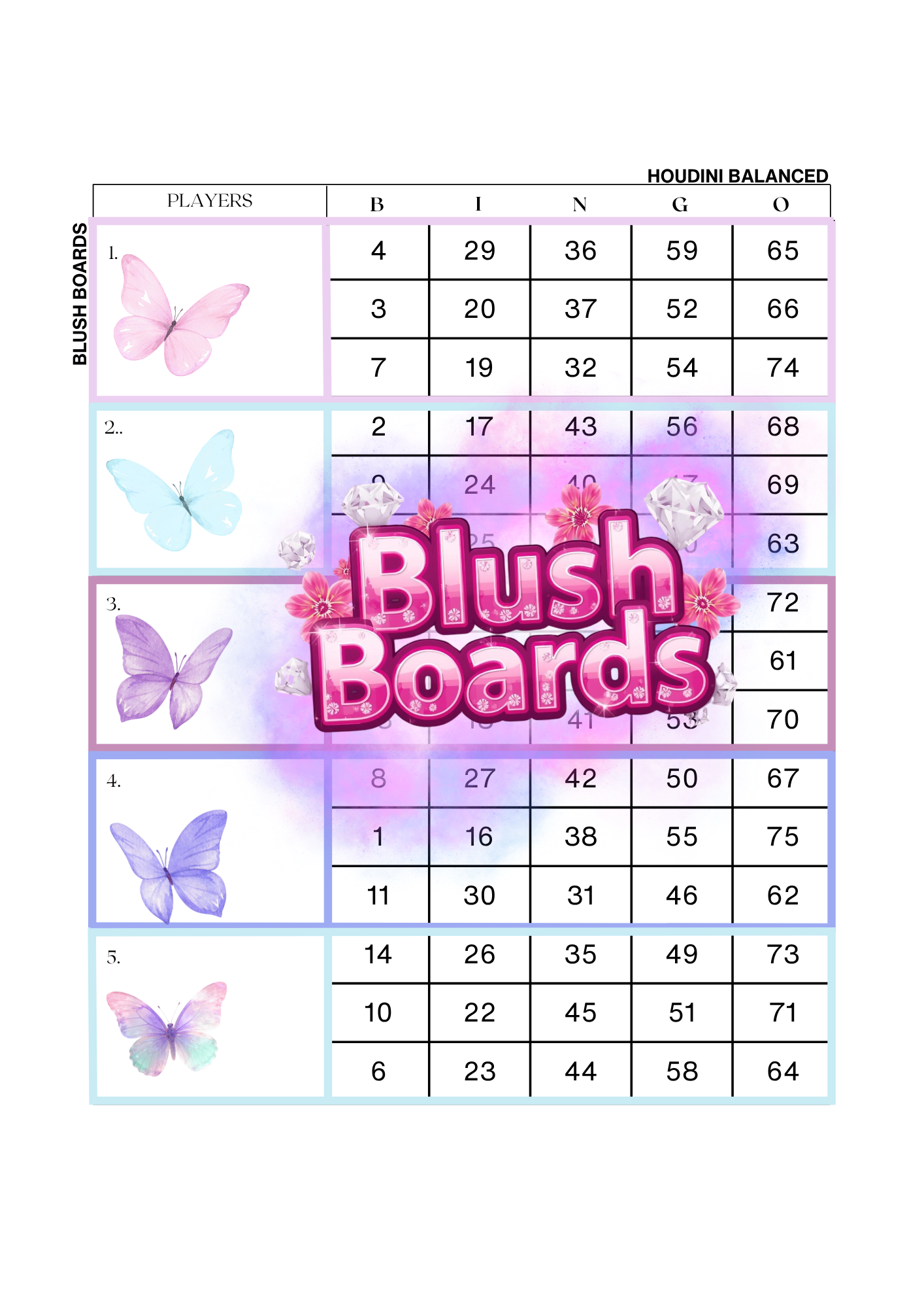 Pastel Butterflys ♡ Blocks, Houdini, 75 Ball