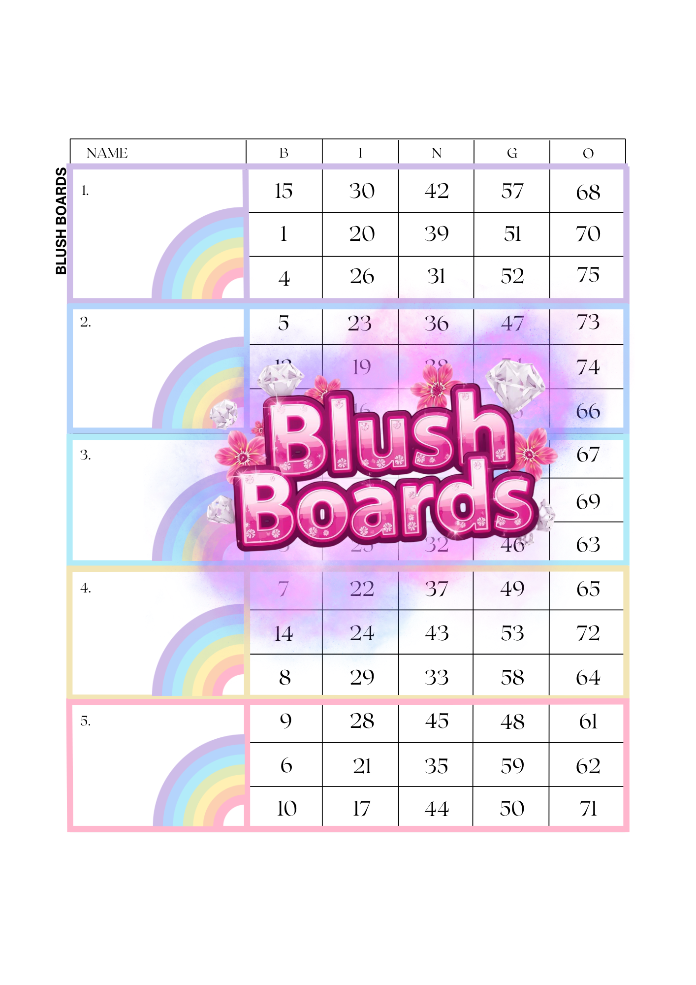 Rainbow Pastel ♡ Blocks, 75 Ball