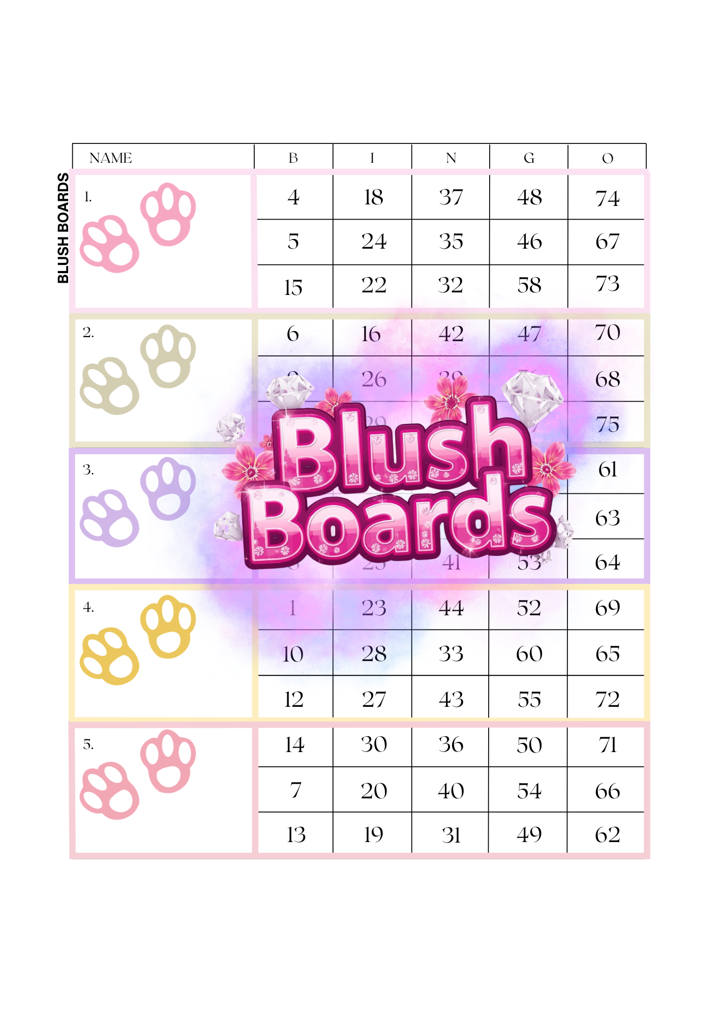 Paw Prints ♡ Blocks, 75 Ball